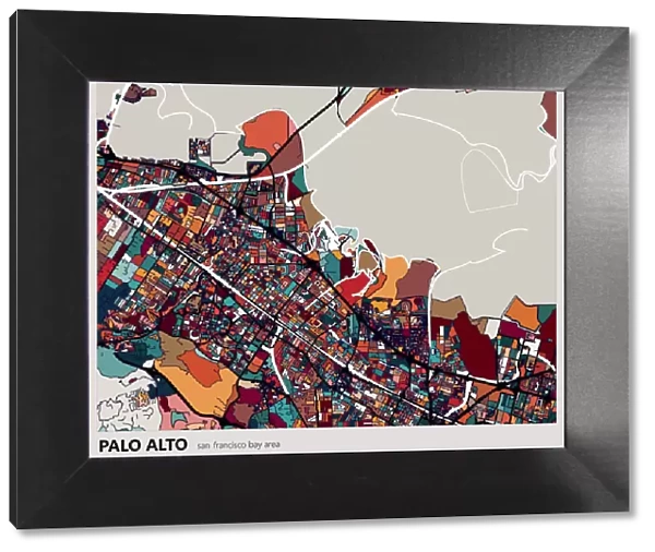 colorful Palo alto city art map