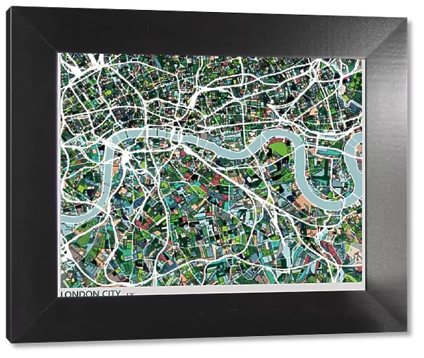 color lump style London city art map
