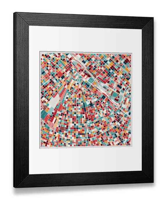 Framed Print : New orleans city digital art map Framed Print : New orleans city digital art map