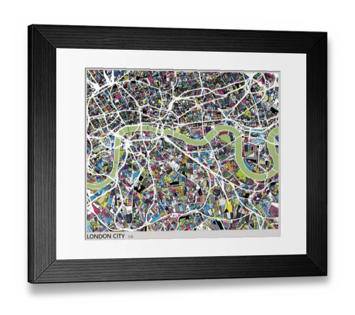 Framed Print : London city art map Framed Print : London city art map