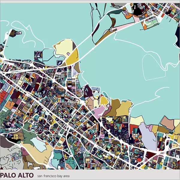 digital art map background, Palo alto city