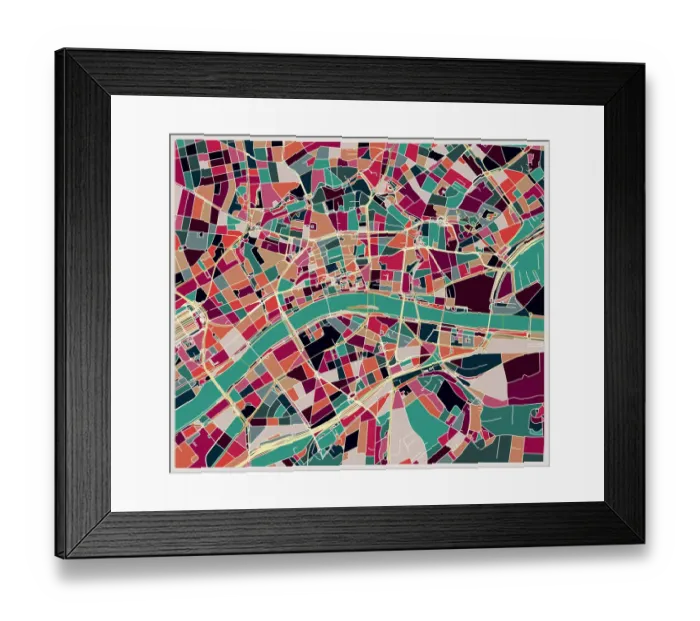 Framed Print : Frankfurt city art map Framed Print : Frankfurt city art map
