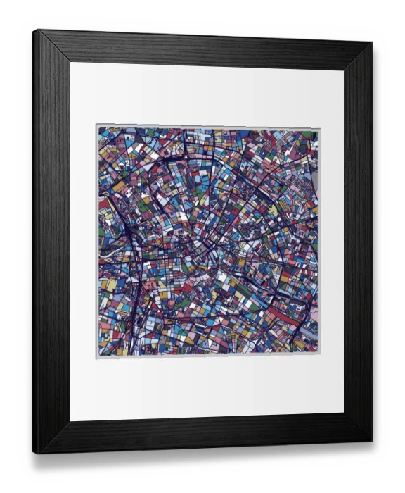 Framed Print : digital art artwork, map of Berlin city Framed Print : digital art artwork, map of Berlin city