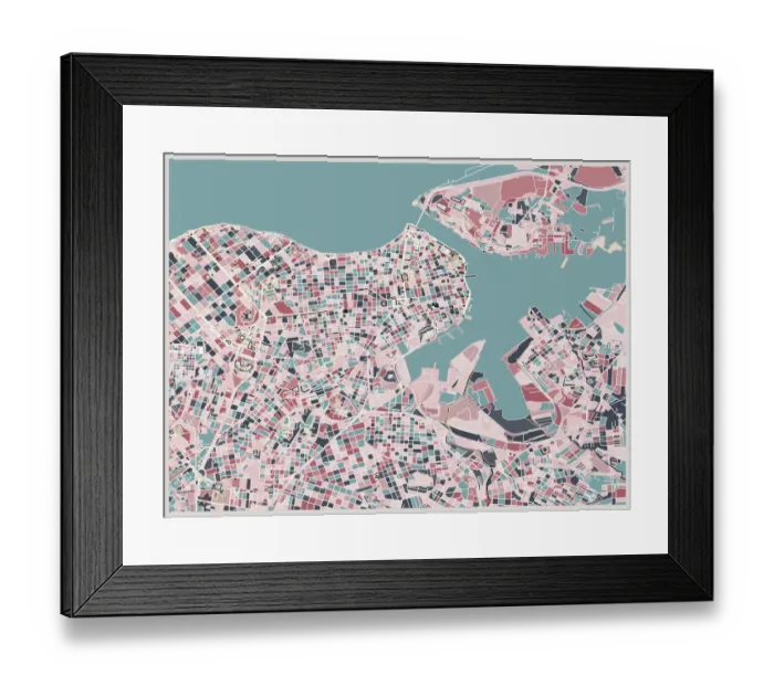 Framed Print : art map of Havana city Framed Print : art map of Havana city