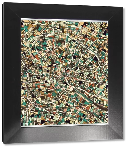 digital art ornate background, map of Berlin city