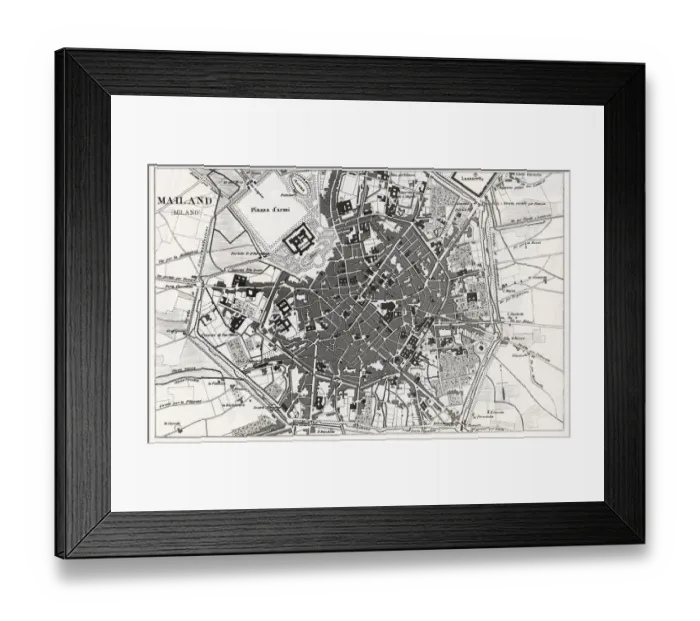 Framed Print : Engraving: Milan, Italy Framed Print : Engraving: Milan, Italy