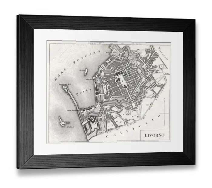 Framed Print : Engraving: Livorno, Italy Framed Print : Engraving: Livorno, Italy