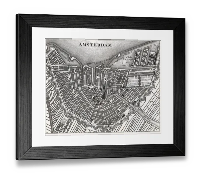 Framed Print : Engraving: Amsterdam