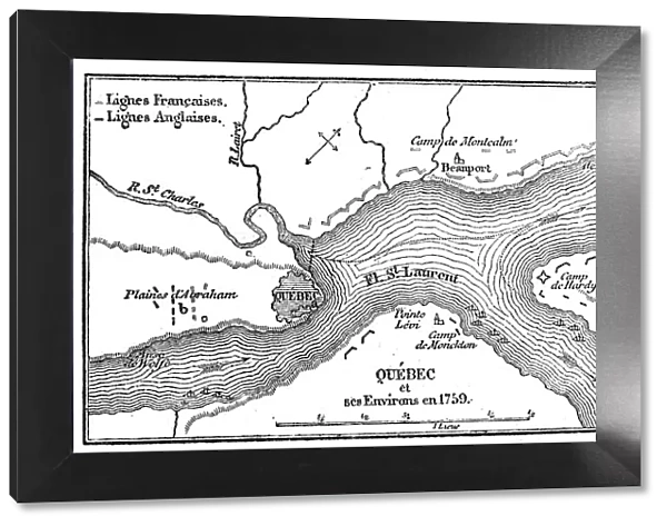 Antique illustration of Quebec map