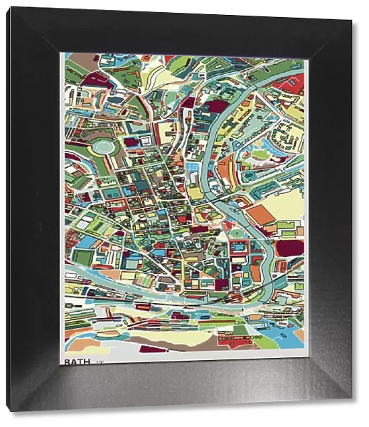 Bath city of England art map