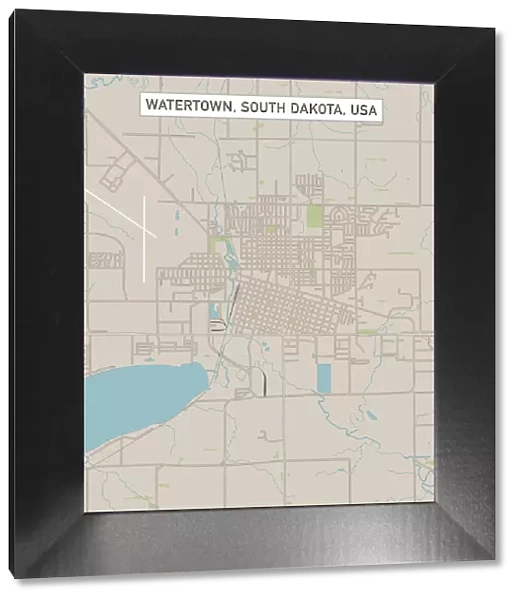 Watertown South Dakota US City Street Map