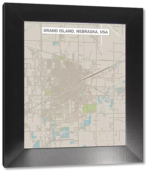 Grand Island Nebraska US City Street Map