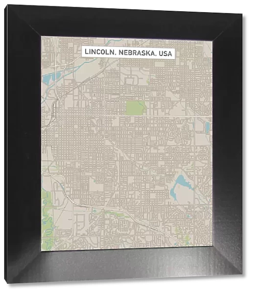 Lincoln Nebraska US City Street Map