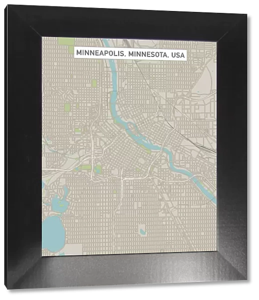 Minneapolis Minnesota US City Street Map