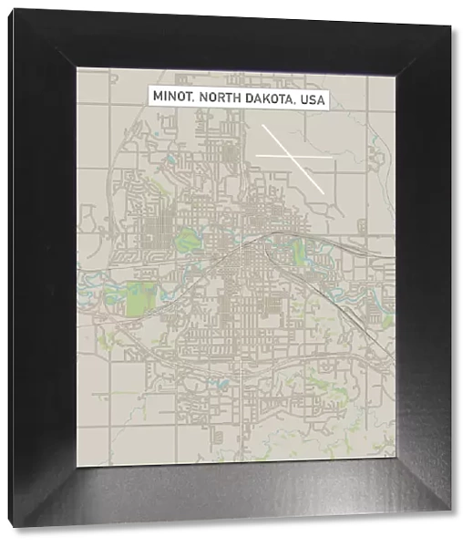 Minot North Dakota US City Street Map