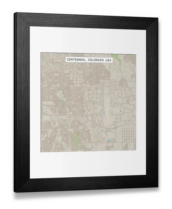 Framed Print : Centennial Colorado US City Street Map