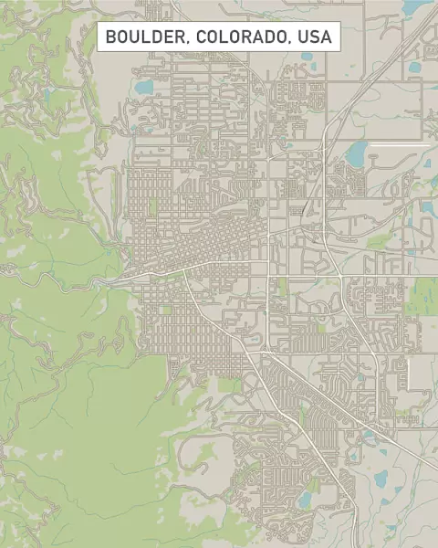 Boulder Colorado US City Street Map