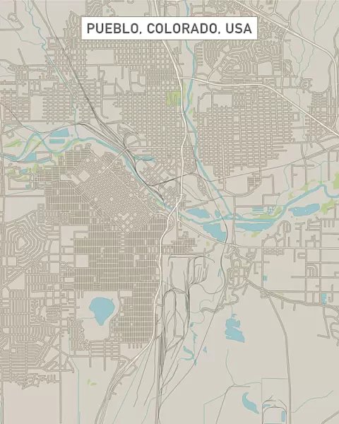Pueblo Colorado US City Street Map