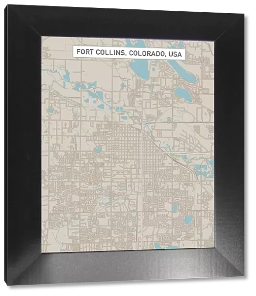 Fort Collins Colorado US City Street Map