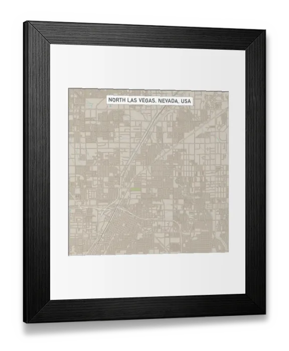 Framed Print : North Las Vegas Nevada US City Street Map Framed Print : North Las Vegas Nevada US City Street Map