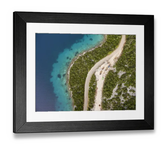 Framed Print : Landscape, Nature, adriatic sea, aerial view, croatia, drone point of view, forest