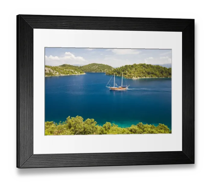 Framed Print : adriatic, adriatico, adriaticum, archipelago, area, areas, balkan, balkans, boat