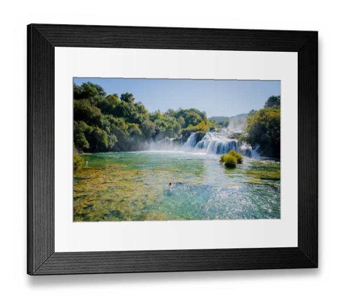 Framed Print : The Skradinski Buk Waterfall, Croatia on a Summers Day