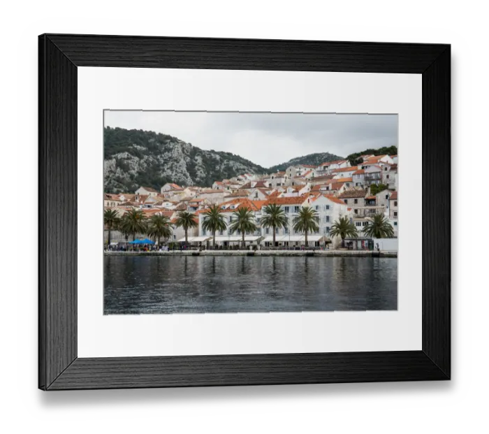 Framed Print : Harbor view from the bay in Hvar, Croatia Framed Print : Harbor view from the bay in Hvar, Croatia