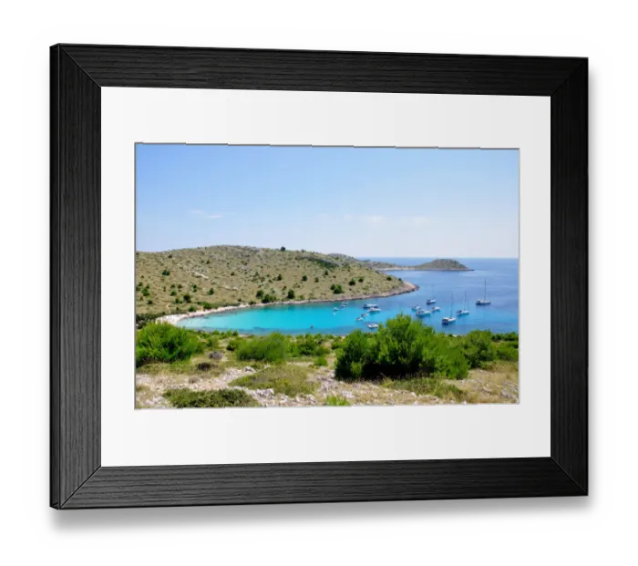 Framed Print : Kornati. Beach in one of the island of the Kornati National Park of Croatia Framed Print : Kornati. Beach in one of the island of the Kornati National Park of Croatia