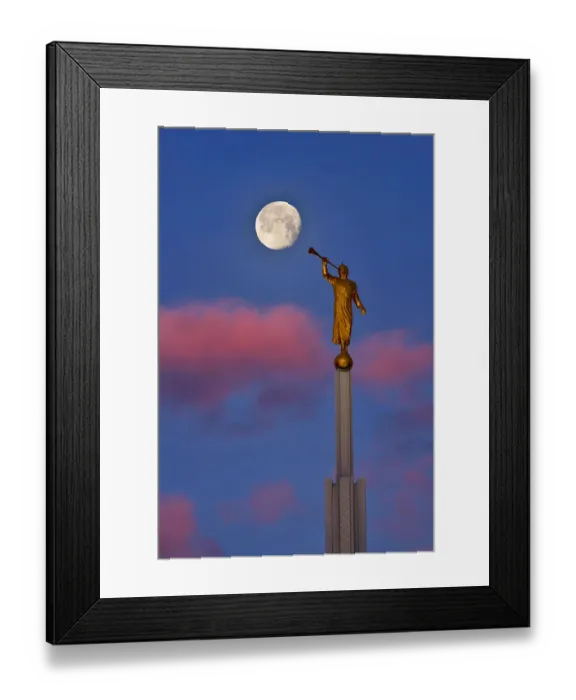 Framed Print : Angel Moroni Blowing a Bubble Framed Print : Angel Moroni Blowing a Bubble