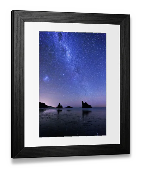 Framed Print : magellanic clouds, motukiekie beach Framed Print : magellanic clouds, motukiekie beach