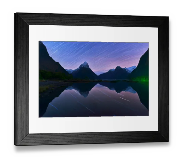 Framed Print : Star Trails in Milford Sound Framed Print : Star Trails in Milford Sound
