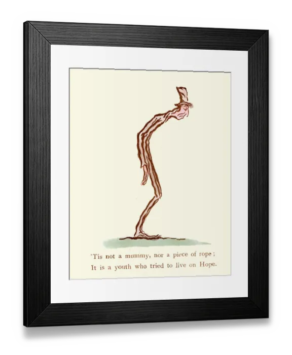 Framed Print : Victorian satirical cartoon, Living on hope alone Framed Print : Victorian satirical cartoon, Living on hope alone