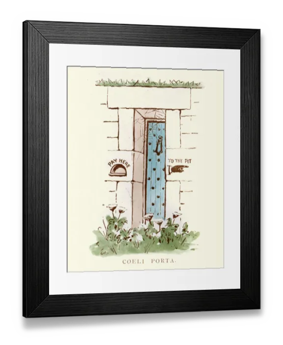 Framed Print : Victorian satirical cartoon, Porta Coeli, Heavens Gate Framed Print : Victorian satirical cartoon, Porta Coeli, Heavens Gate