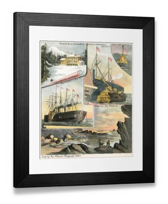 Framed Print : Laying the Atlantic telegraph cable Framed Print : Laying the Atlantic telegraph cable