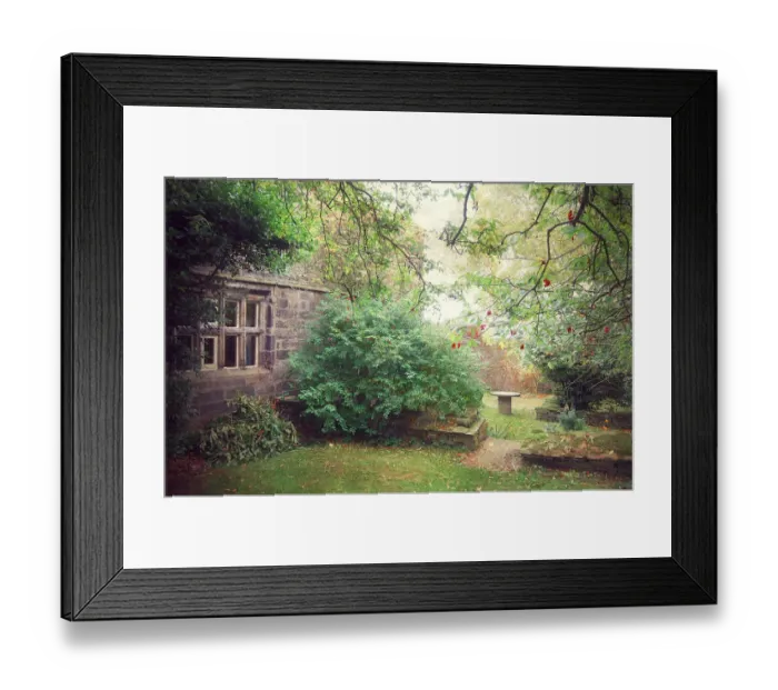Framed Print : Ponden Hall Front Garden Framed Print : Ponden Hall Front Garden