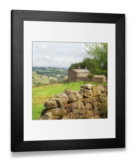 Framed Print : Cottage and dry stone wall Framed Print : Cottage and dry stone wall