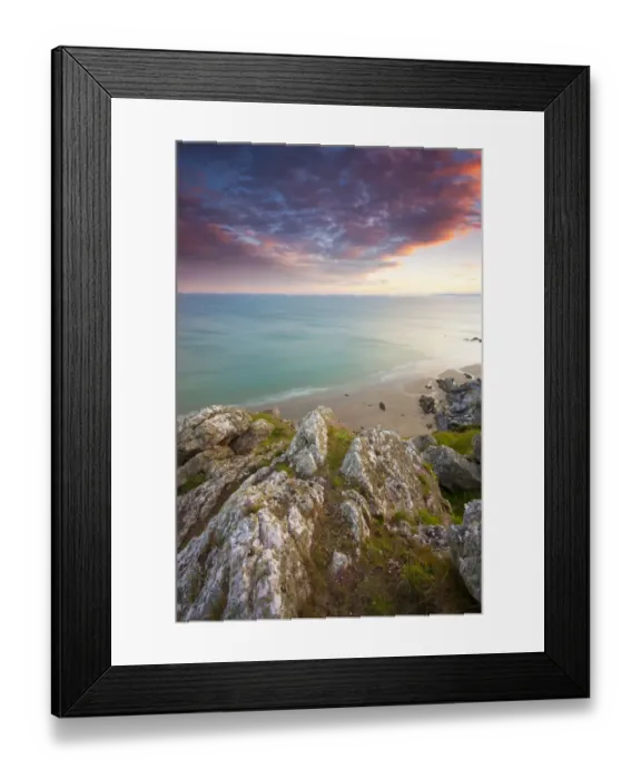 Framed Print : Sunset Whitsand Bay Cornwall UK Framed Print : Sunset Whitsand Bay Cornwall UK