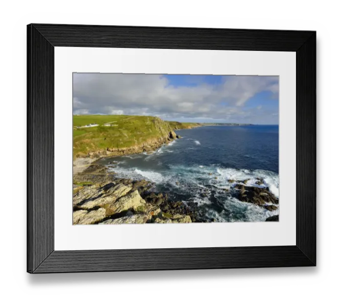 Framed Print : british, coastal area, coast, cornwall, distance, english, landscape shot, ocean Framed Print : british, coastal area, coast, cornwall, distance, english, landscape shot, ocean