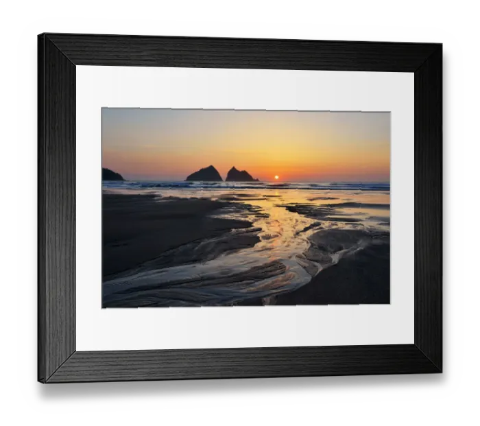 Framed Print : Sunset. Holywell bay, Cornwall at sunset Framed Print : Sunset. Holywell bay, Cornwall at sunset