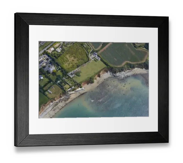 Framed Print : Aerial view of rugged coastline in Cornwall Framed Print : Aerial view of rugged coastline in Cornwall