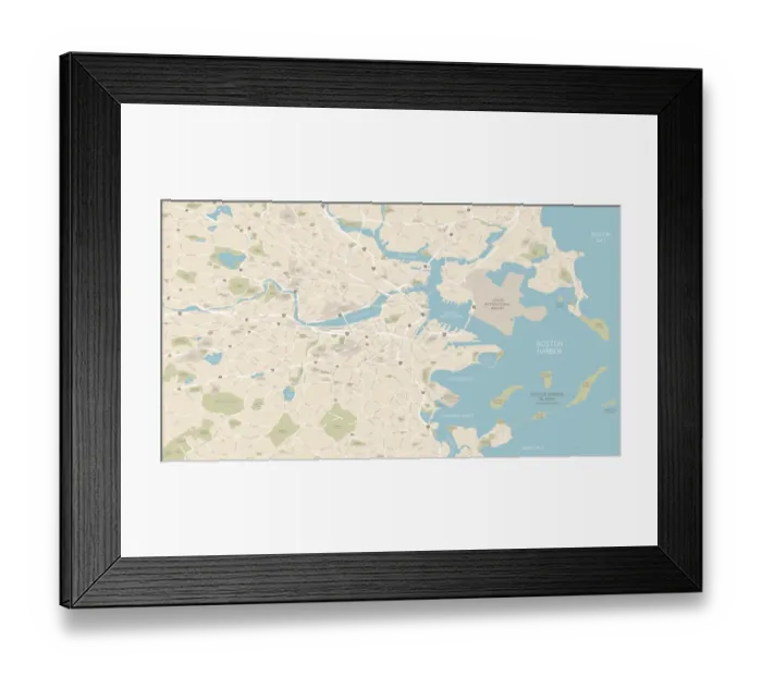 Framed Print : Boston Map Framed Print : Boston Map