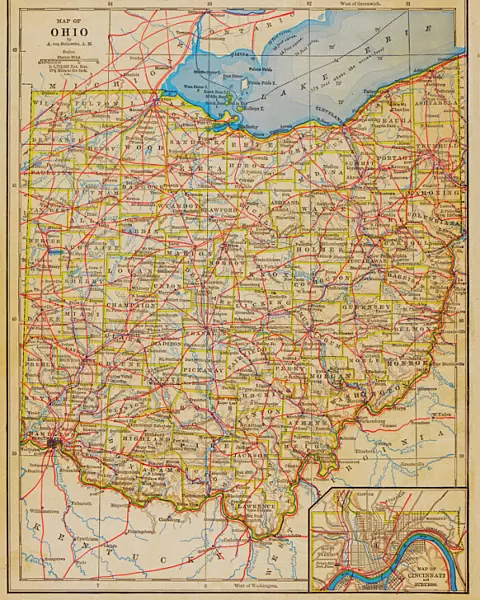 1883 Ohio State Map