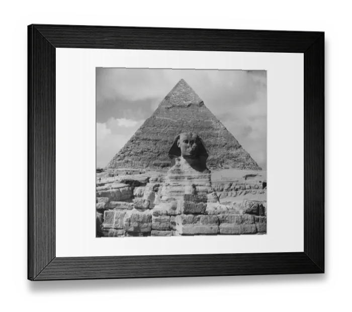 Framed Print : Sphinx. circa 1950: The Sphinx and the Cheops pyramid at Gizah, Egypt Framed Print : Sphinx. circa 1950: The Sphinx and the Cheops pyramid at Gizah, Egypt