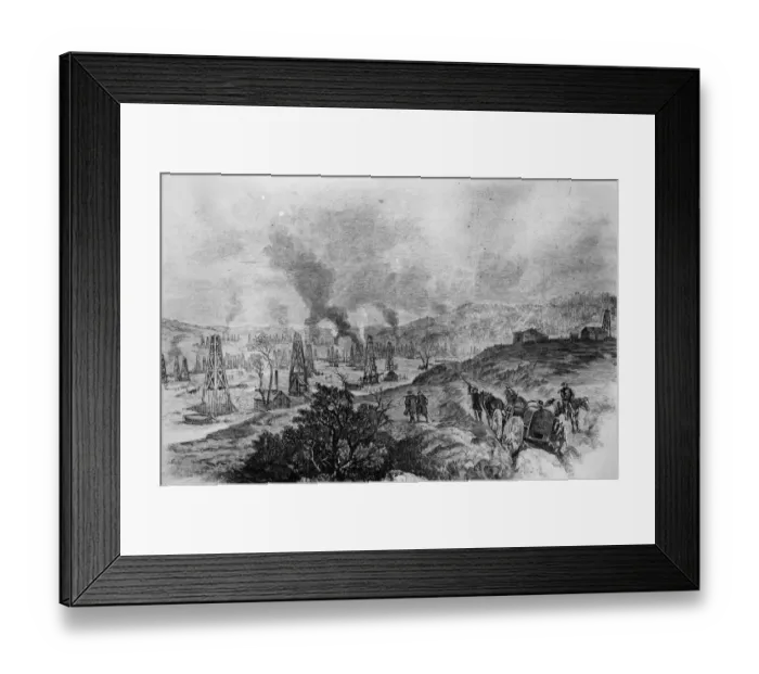 Framed Print : Oil Fields
