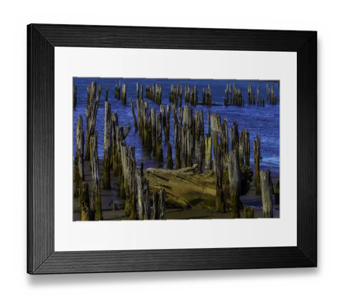 Framed Print : Pier posts In Decay Framed Print : Pier posts In Decay