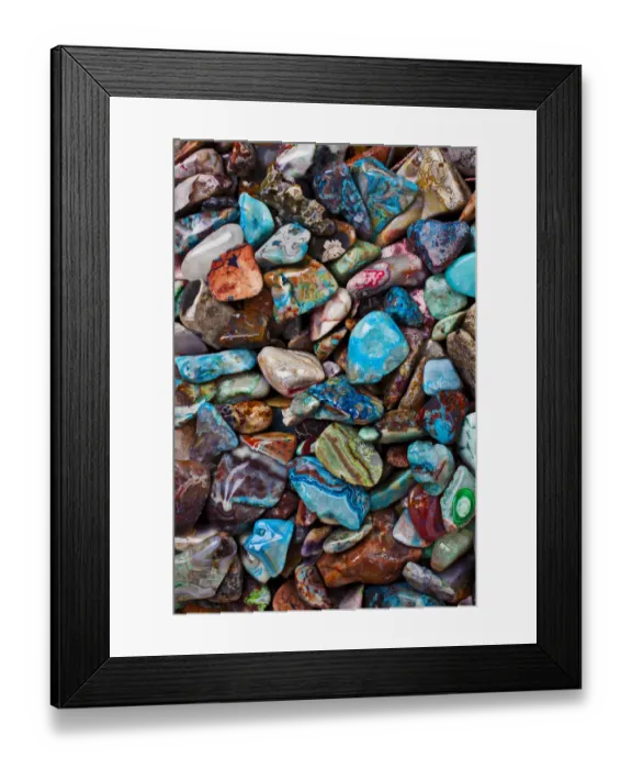 Framed Print : pebbles, variety, turquoise, stone, abundance Framed Print : pebbles, variety, turquoise, stone, abundance