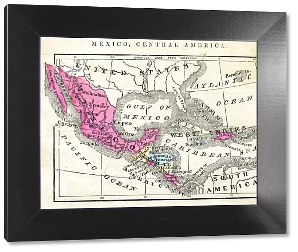 Map of Mexico and Central America 1871