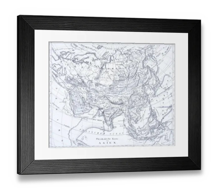Framed Print : Engraving: Map of Asia Framed Print : Engraving: Map of Asia