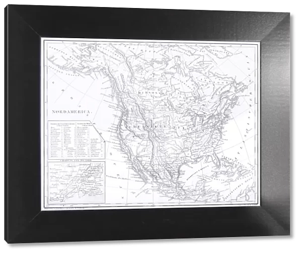Engraving: Map of North America
